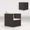 3 Piece Patio Furniture Set with Washable Cushions, Adjustable Feet, and Glass Coffee Table
