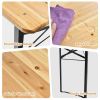 3 Pieces Folding Wooden Picnic Table Bench Set Outdoor Portable Patio Garden Dining Set
