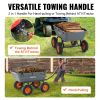 VEVOR Garden Cart Durable Poly Dump Cart Steel Frame Dual Function Handle