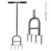 Lawn Coring Aerator 4 Corer Plug Tool with Soft Grip Handle
