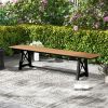 3–4 Person Outdoor HDPE Bench with Metal Frame Heavy Duty Patio Garden Seating Bench