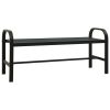 Black Steel WPC Garden Bench Durable Outdoor Patio Seating
