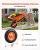 VEVOR 6 Cu Ft Wheelbarrow Cart 330 lb Capacity 1 Wheel Garden Dump Cart