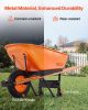 VEVOR 6 Cu Ft Wheelbarrow Cart 330 lb Capacity 1 Wheel Garden Dump Cart