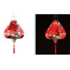 12 Inch Red Peacock Satin Chinese Hanging Lantern
