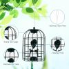 Squirrel Proof Caged Tube Bird Feeder Outdoor Metal Seed Guard Deterrent