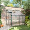 8 x 4 x 7 FT Lean To Polycarbonate Greenhouse with Sliding Door