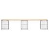 Large Natural Pine Wood Garden Bench Durable Outdoor Backyard Seating