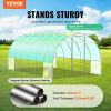 VEVOR Walk In Tunnel Greenhouse Hoop House Green PE Cover Galvanized Steel Frame