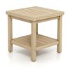 2 Tier Outdoor Side Table with Storage Shelf