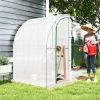 5' x 4' x 7' Outdoor Lean to Greenhouse, Walk-In Green House Plant Nursery with Roll-up Window