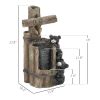 22.8 Inch 3-Tier Resin Bears on Log Outdoor Water Fountain Waterfall Fountain with LED Lights and Pump Garden Decor