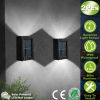 2Pcs Solar Deck Lights Outdoor 2LED Beads Waterproof Sensor Fence Stair Lamps For Patio Landscape Yard White Lighting Color