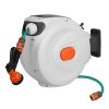 Wall Mounted Retractable Garden Hose Reel with Auto Lock and 180° Swivel