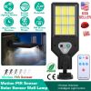 Solar wall light with 9 COB LEDs, PIR motion sensor, remote control, wireless design, and IP45 waterproof for garage, front door, and garden.