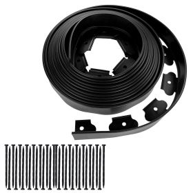 Non-Digging Plastic Garden Edging Kit 32.8FT Plastic Garden Border with 30 Stakes 2In Tall Border Edging for Garden Lawn Yard Flower Beds