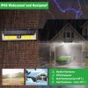 Solar Lights 180 LEDs Solar Wall Light Outdoor Motion Sensor Lamp IP65 Waterproof 120° Sensing 270°Wide Lighting Angle for Garage Garden Pathway