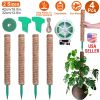 4 Pack Coco Coir Moss Pole Plant Support Kit for Climbing Indoor Plants