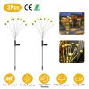 2 Pack Solar Firefly Lights Swaying Waterproof Pathway Stake Lamps Outdoor Decor