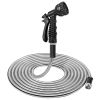 Heavy Duty Stainless Steel Garden Hose with 2 Spray Nozzles Kink Resistant Watering Kit