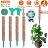 4 Pack Coco Coir Moss Pole Plant Support Kit for Climbing Indoor Plants