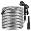 Heavy Duty Stainless Steel Garden Hose with 2 Spray Nozzles Kink Resistant Watering Kit