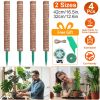 4 Pack Coco Coir Moss Pole Plant Support Kit for Climbing Indoor Plants