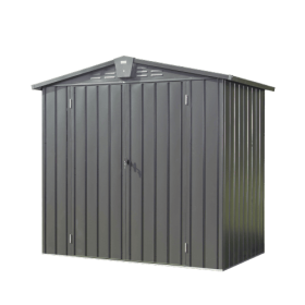 Outdoor Storage Shed 6.5x 4.2Metal Garden Shed For Bike, Trash Can, Tools, Lawn Mowers,Galvanized Steel Outdoor Storage Cabinet With Lockable Doo (Option: Dark Gray)
