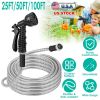 Heavy Duty Stainless Steel Garden Hose with 2 Spray Nozzles Kink Resistant Watering Kit