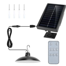 Solar Shed Lights Dimmable Timing Auto Off Sensor Hanging Lamp IP65 Waterproof Remote Control Pendant Light For Garden Patio Balcony with 9.84FT Wire (Option: SolarLampSingleWhite)
