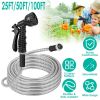 Heavy Duty Stainless Steel Garden Hose with 2 Spray Nozzles Kink Resistant Watering Kit