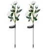 2 Pack Solar Rose Flower LED Garden Stake Lights