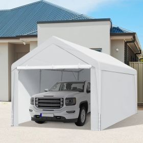 10 x 20 FT Heavy Duty Portable Carport Garage Tent Outdoor Shelter (Color: White)