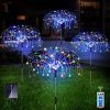 4 Pack solar garden firework lights with 120 LED copper wire, waterproof stake lamps, remote control, 8 lighting modes for outdoor décor.