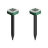 2 Pack Solar Ultrasonic Mole Repellent Stakes Waterproof