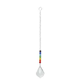 1pc Garden Plant Bird Repelling Tool; Clear Hanging Crystals Rainbow Suncatcher; Prism Pendant Ornament With Colorful Chain For Home And Garden Decora (size: 24cm/9.45in)