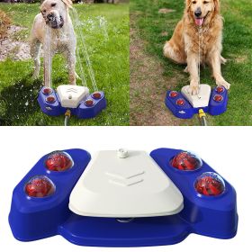 Paw Activated Canine Water Fountain Hose Dispenser for Dogs (Color: Blue)