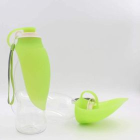 Portable Pet Drinking Fountain Cup with Food Storage Container (Color: Green)