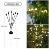 2 Pack Solar Firefly Lights 8 LED Waterproof Pathway Lights