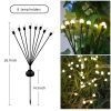 2 Pack Solar Firefly Lights 8 LED Waterproof Pathway Lights