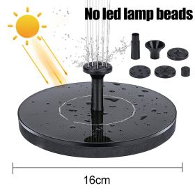 Solar floating water fountain pump with colorful LED lights, 18/16/13cm size, for pools, ponds, waterfalls, and outdoor garden décor. (Ships From: China, Color: 16cm no led)