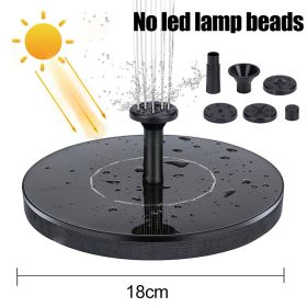 Solar floating water fountain pump with colorful LED lights, 18/16/13cm size, for pools, ponds, waterfalls, and outdoor garden décor. (Ships From: China, Color: 18cm no led)