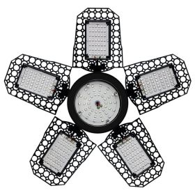 Five Leaf Foldable Transformable LED Plant Light for Greenhouse (type: 252 LEDs, Color: As pic show)