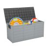 75 Gal Outdoor Plastic Storage Deck Box with Lockable Seat