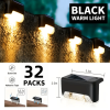 Solar Deck Lights Outdoor 16 Pack Waterproof LED Step Lights for Stairs Fence Patio Yard