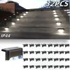 32/16 PCS Solar Deck Lights Outdoor, Solar Step Lights Waterproof Led Solar lights