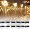 12 Pack Solar Fence Wall Lights Rechargeable Outdoor Security Lights