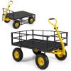 Utility Garden Wagon with 4 Removable Side Panels and 900/1200 LBS Load Capacity