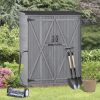 Outdoor Wooden Storage Shed with Waterproof Roof Lockable Doors and Shelves