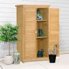 Wooden Garden Storage Shed 3 Tier Outdoor Cabinet Lockable Organizer